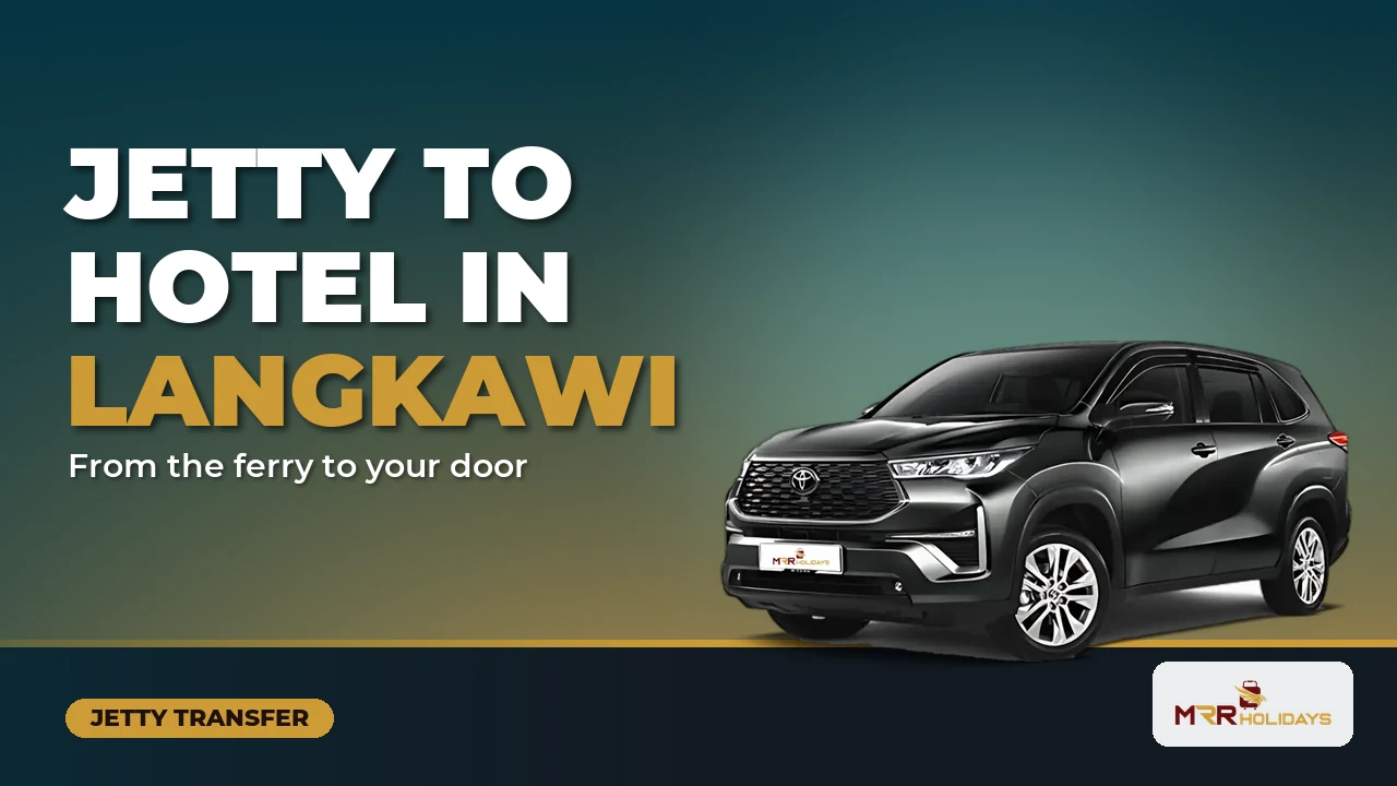 Transfer jeti ke hotel Langkawi: Toyota Innova Zenix hitam menunggu penumpang feri di Kuah