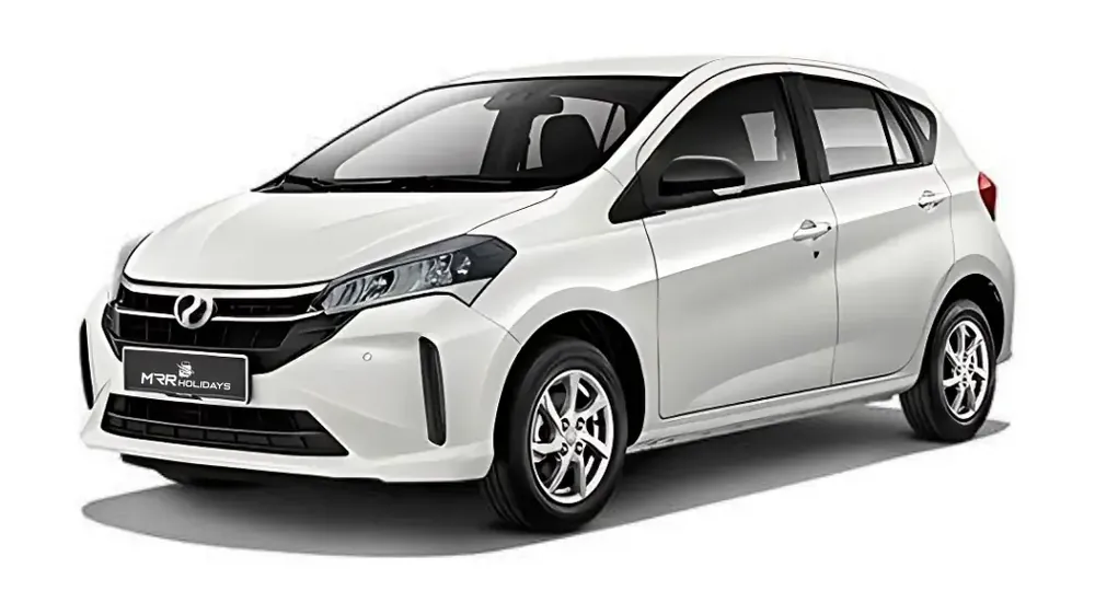 Perodua Myvi putih kereta sewa compact di Langkawi